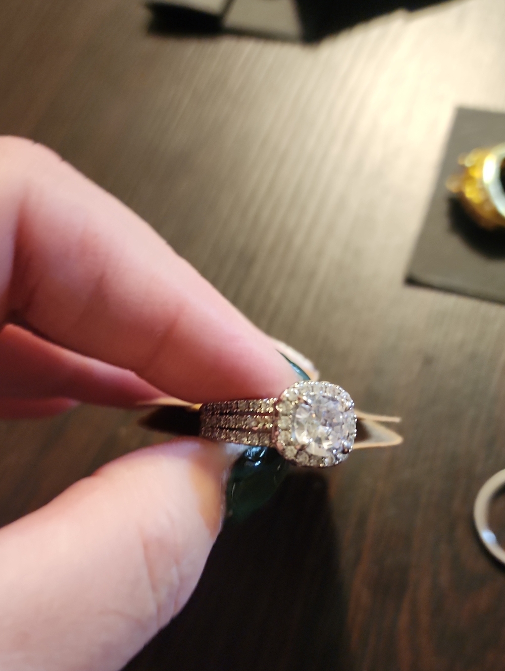 Sterling Silver Halo Engagement Ring with Clear Center Stone - White